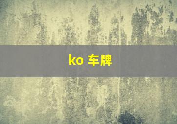 ko 车牌